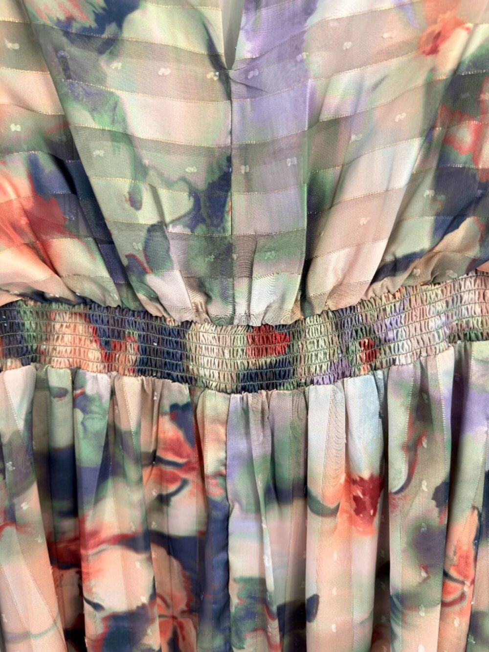 **Socialite Metallic Mixed Print Long Sleeve Midi Dress ✨🌸** - Picture 6 of 12